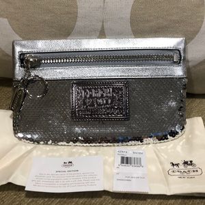 Authentic COACH Poppy Sequin clutch
